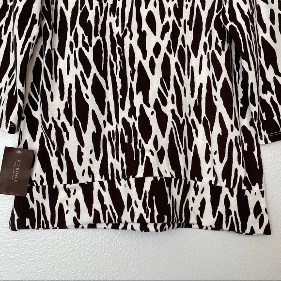 NWT Kokomo Animal Print V-Neck 3/4 Sleeve Sweater Size Large - Picture 9 of 10